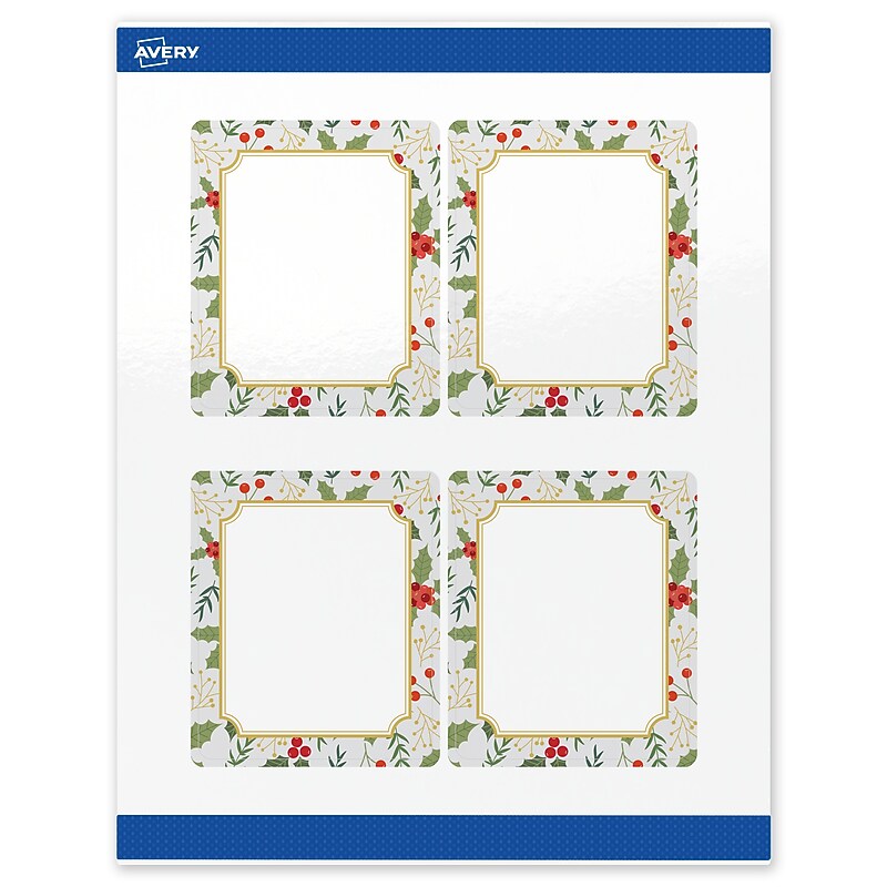 Avery Rectangle Multipurpose Labels, 4" x 3-1/3", White, 40/Pack (19479370451) image 1