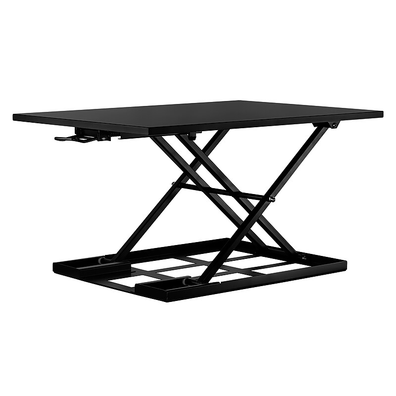 Mount-It! 32"W Rectangular Adjustable Metal Standing Desk Converter, Black (MI-7929BLK) image 1