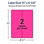 Avery Rectangle Laser/Inkjet Multipurpose Labels, 11" x 4.25", Neon Magenta (160/Box)~#|#~740D8B73-72F4-4F5F-ABF281356D5C2586_sc7