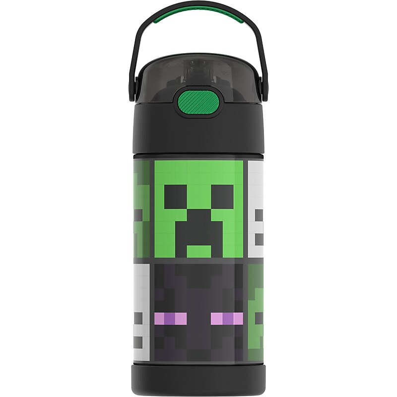 Thermos Funtainer Minecraft or Pokémon Artwork Stainless Steel Vacuum Insulated Water Bottle, 12 oz. (F4105AST6) image 1
