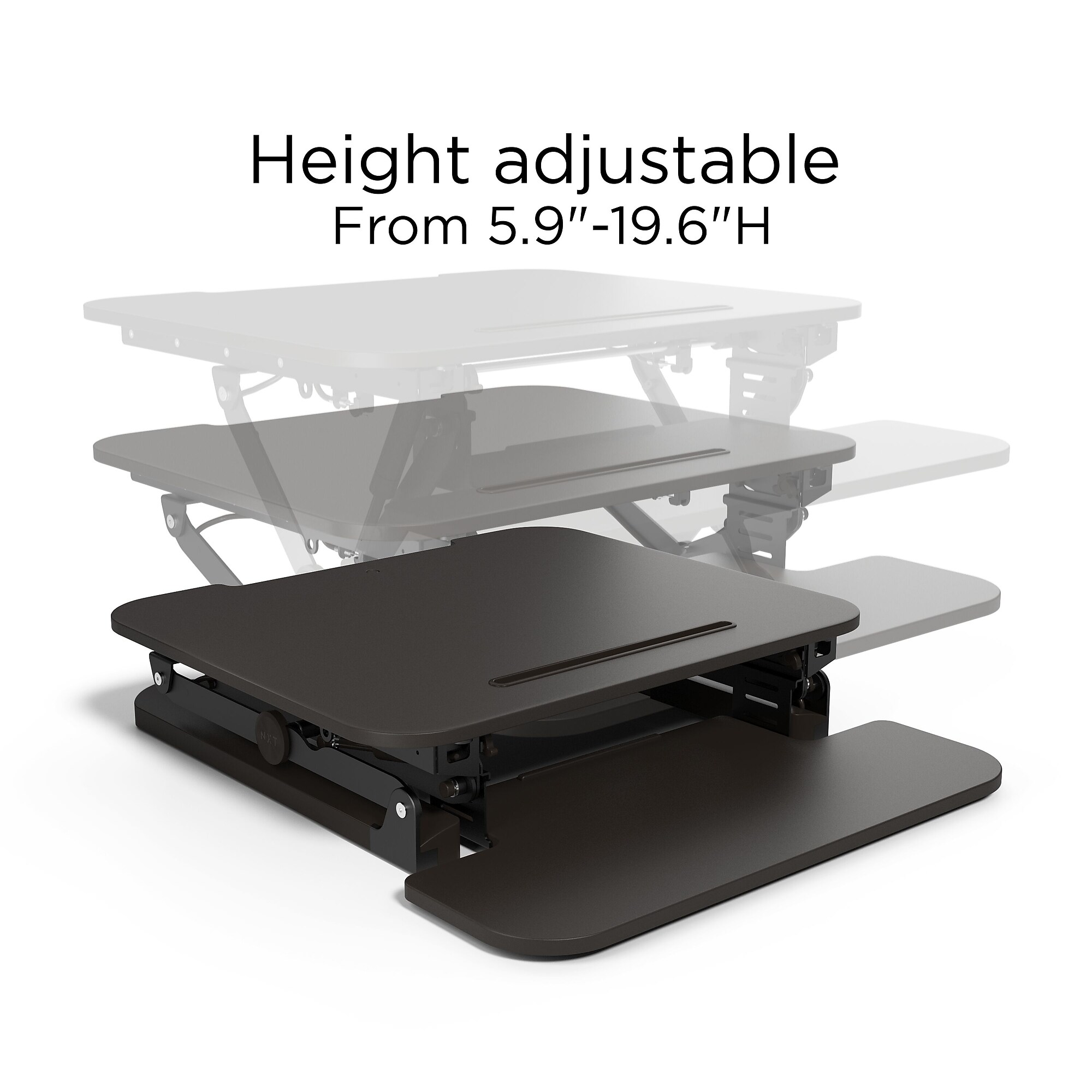 Union & Scale FlexFit 27″ Manual Adjustable Desk Converter, Black (UN44901-CC) Sansujyuku sansujyuku.com