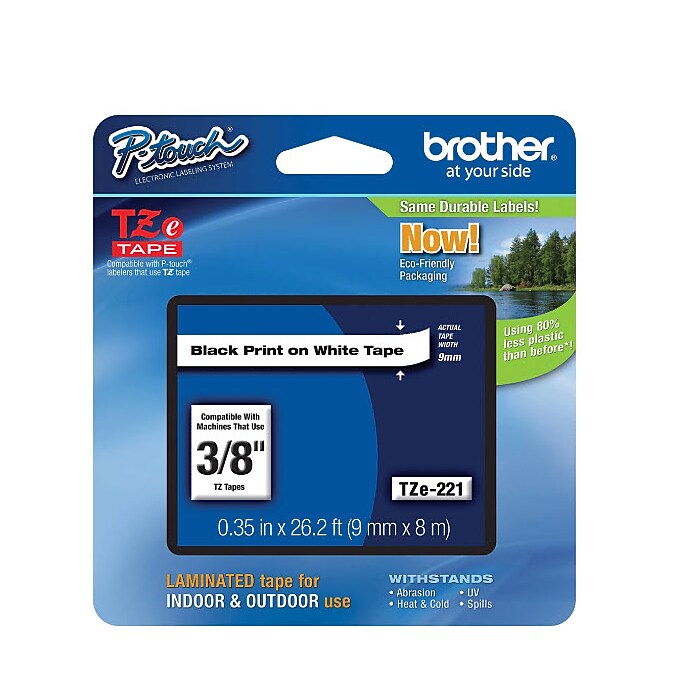Brother P-touch TZe Laminated Label Tape, 0.35