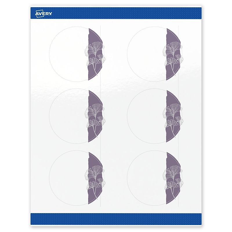 Avery Laser/Inkjet Circle Multipurpose Labels, 3" Dia., White, 60/Pack (S00-F4S) image 1
