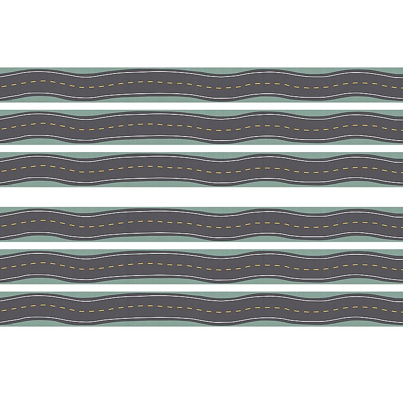 Teacher Created Resources Straight Border Trim, 3" x 2.92', Road Trip, 12/Pack, 6 Packs/Bundle (TCR9241-6) image 1