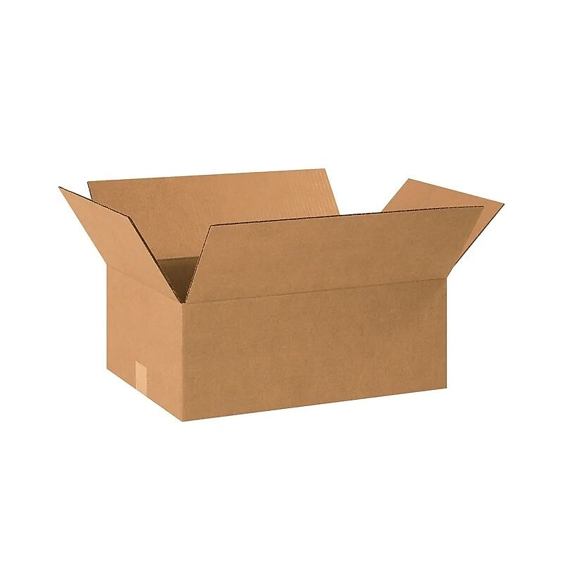 18" x 12" x 4" Shipping Boxes, 32 ECT, Brown, 25/Bundle  (BS181204) image 1