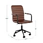 Martha Stewart Taytum Faux Leather Swivel Office Chair, Saddle Brown/Oil Rubbed Bronze (CH142370BRBK)~#|#~74260D18-D0EB-4D3F-A21736D5A758366D_sc7