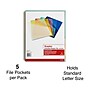 Staples Plastic File Jacket, Letter Size, Assorted, 5/Pack (89505)~#|#~7430E6FF-CE44-4768-AED84882F2C49A8A_sc7