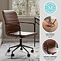 Martha Stewart Taytum Faux Leather Swivel Office Chair, Saddle Brown/Oil Rubbed Bronze (CH142370BRBK)~#|#~743C4072-4E62-41FF-99124C54580C5CC4_sc7