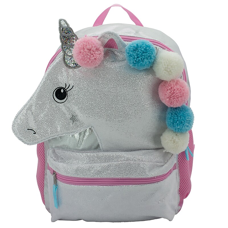 Accessory Innovations Star Unicorn Pom Pom Kids Laptop Compatible Backpack, Large, Multicolor (B25GC63700-ST) image 1