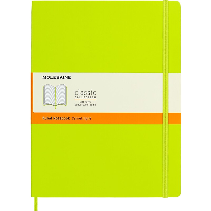 Moleskine Classic Collection 1-Subject Professional Notebooks, 7.5" x 9.75", College Ruled, 192 Sheets, Lemon Green (851014) image 1
