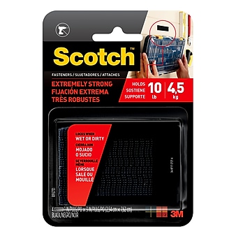 Scotch® Extreme Fasteners, Black, 4/Pack (RF6731)