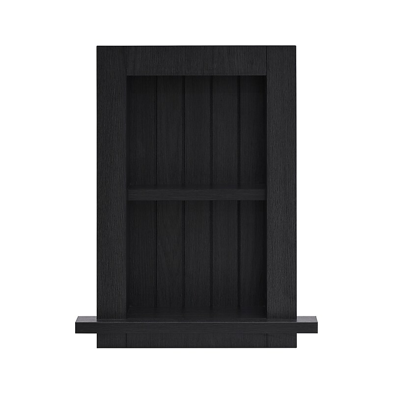 AdirHome 2-Shelf Recessed Wall Mount Shelf, 18" x 14" x 4.8", Black (515-01-BLK) image 1