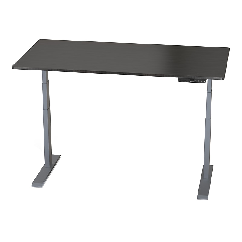 Uncaged Ergonomics Rise Up 24"-49"H Electric Adjustable Height Standing Desk with Black Bamboo Desktop (Rugbk) image 1