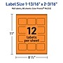 Avery Rectangle Multipurpose Labels, 1-13/16" x 2-3/16", Bright Orange, 960/Box (94233)~#|#~7457E22E-8A25-47AA-BAD8CE6333DC0510_sc7