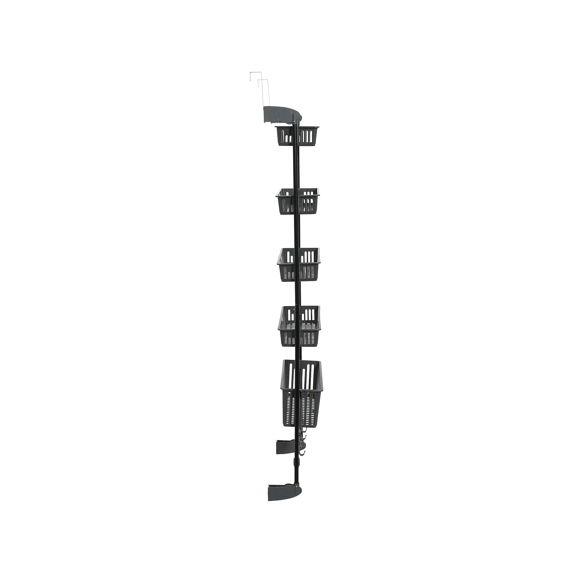 Household Essentials 5-Shelf Plastic Over-the-Door Storage Rack, 20″, Gray/Black (2192-1) Sansujyuku sansujyuku.com