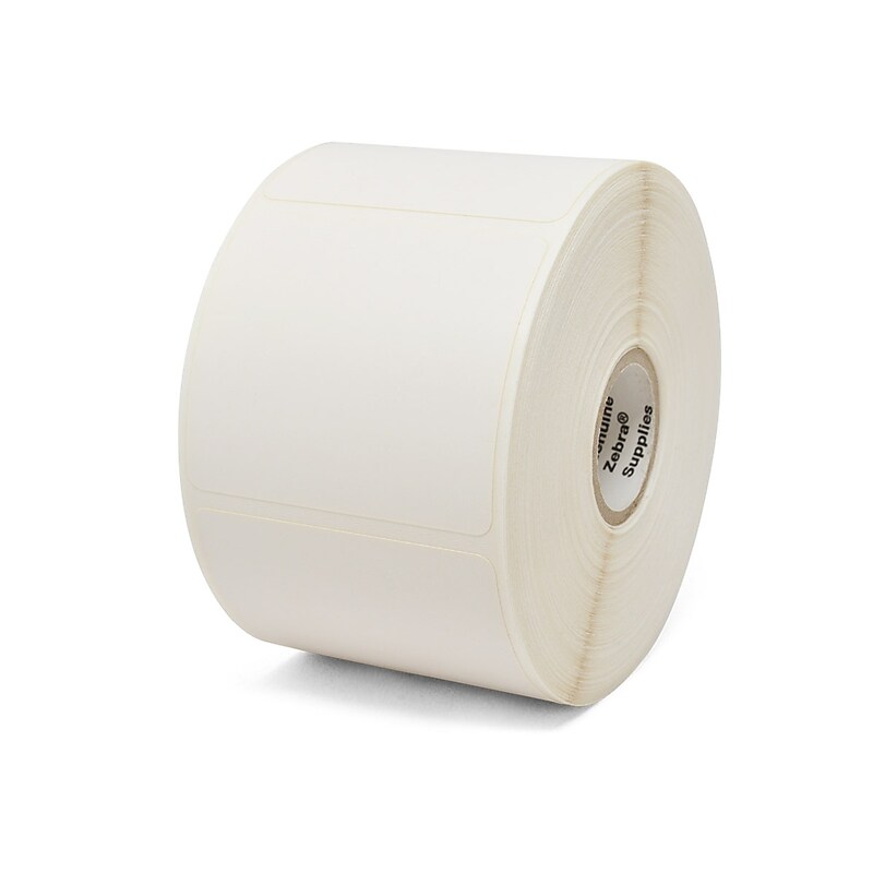 Zebra Technologies Z-Select 4000D Thermal Transfer Labels, 2 1/2" x 2 1/4", Bright White, 1000/Roll, 4 Rolls/Box (10010041) image 1