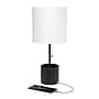 Creekwood Home 18.5" LED Table Lamp with USB Port, Black (CWT-1007-BK)~#|#~746525F5-B2B3-4D13-86D6CC437218E9E1_sc7