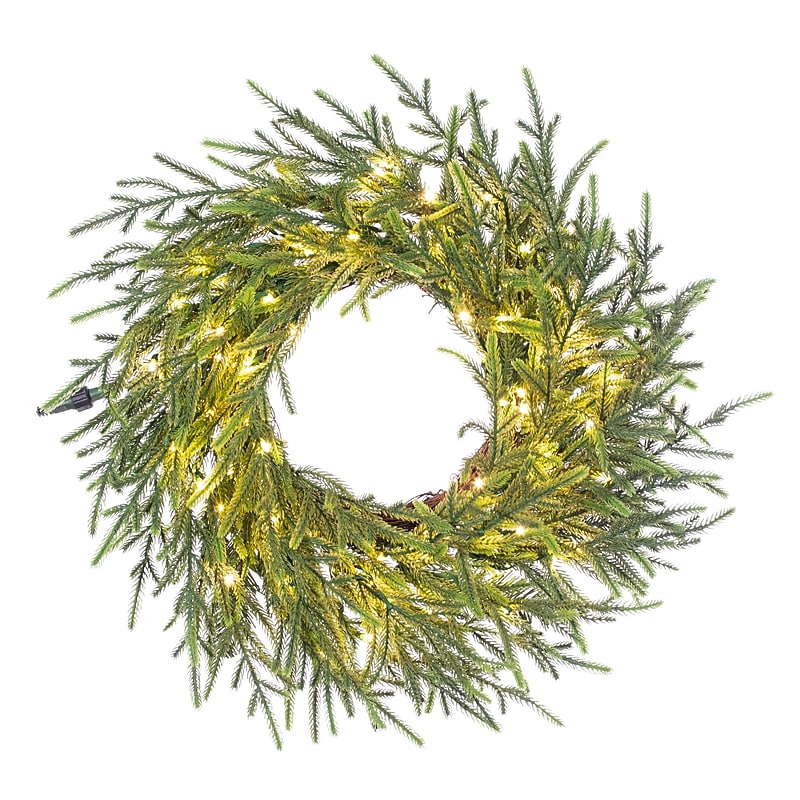Fraser Hill Farm 24” Real Feel Artificial Wreath (FFRF024W-5MGR) image 1