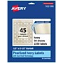 Avery Pearlized Ivory Decorative Edge Multipurpose Labels, .5" x 2.5", Ivory, 2250/Box (94749)~#|#~746B6892-2239-4CB7-87B7EAD2043E82C6_sc7