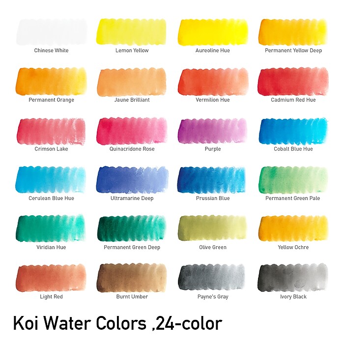 Sakura Koi Watercolor Paint, Assorted Colors, 24 Colors/Set