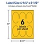 Avery Oval Laser/Inkjet Multipurpose Labels, 4.25" x 2.5", Bright Yellow (240/Box)~#|#~748EDA05-68B7-4205-AFDEC1017A7F5052_sc7