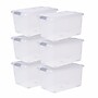 Iris Store & Slide 61 Quart Storage Bin with Lid, Plastic, Clear, 6/Carton (270017)~#|#~7491F2D0-D715-46CC-978608E3DD1A7970_sc7