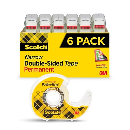 Scotch Permanent Double Sided Tape With Dispenser, 0.5