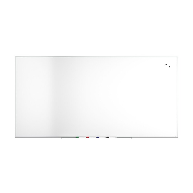 TRU RED™ Magnetic Steel Dry Erase Board, Satin Frame, 8' x 4' (TR61178) image 1