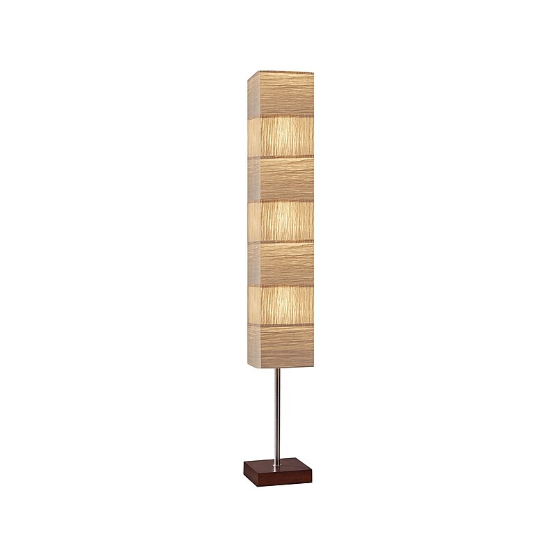 Adesso Sahara 72" Walnut Floor Lamp with Square Cream Shade (8027-15) image 1