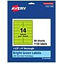 Avery Printable Rectangle Multipurpose Labels, 1-1/3" x 4", Bright Green, 1120/Box (94206)~#|#~74AE49C6-F3A3-4057-8EFDDA21F3C5F20F_sc7