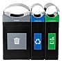 Commercial Zone Avante Series Polyethylene Triple-Stream Trash, Recycling and Compost Center, 115 Gallon, Black (787304MSA)~#|#~74B4823E-D4D7-4A11-88F134E7B332A6D6_sc7