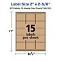Avery Laser/Inkjet Multipurpose Labels, 2.625" x ", Kraft Brown, 225/Pack (94235)~#|#~74B58849-5973-4EDE-9A1E4FE9FD431798_sc7