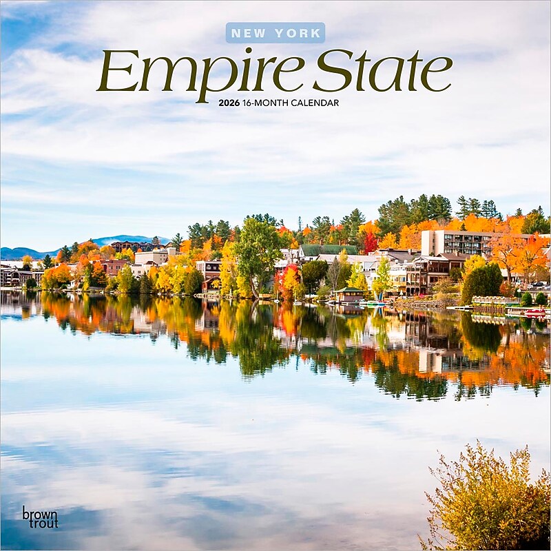 2026 BrownTrout Empire State New York Places 12" x 12" Monthly Wall Calendar (9798330703197) image 1