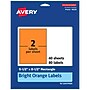 Avery Laser/Inkjet Multipurpose Rectangle Labels, 5.5" x 8.5", Bright Orange, 80/Pack (94229)~#|#~74C3E145-FB30-41D0-80F559C46A615FAB_sc7