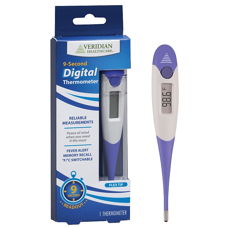 Veridian Healthcare Digital Oral Thermometer, Purple (08-359) image 1