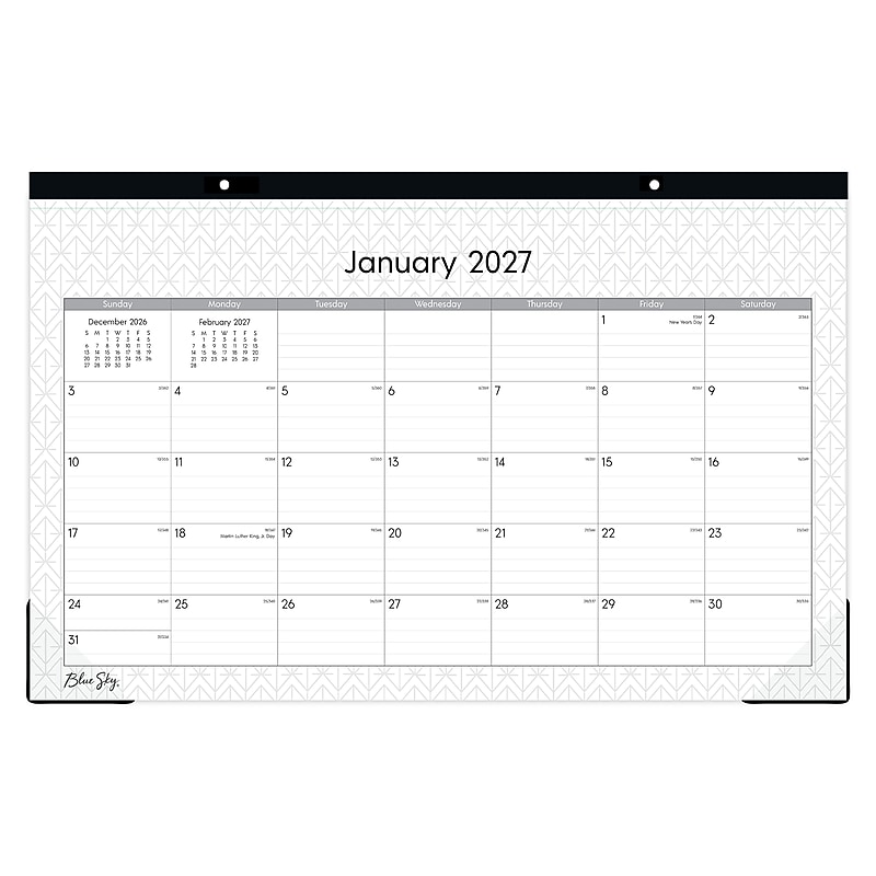2027 Blue Sky Enterprise 17" x 11" Monthly Desk Pad Calendar, Black/White (111293-27) image 1