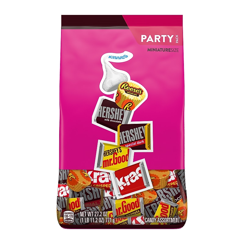 Hershey's Miniatures Assorted Chocolate Candy Variety Party Pack, 27.2 oz. (3400099982) image 1