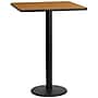 Flash Furniture 30" Square Laminate Table Top with 18'' Round Bar-Height Table Base, Natural (XUNT3030TR18B)~#|#~74CE1216-46F4-4FA2-9B007D07753C5405_sc7