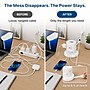 Uncaged Ergonomics Retractable Power Strip with USB-C, 4 AC Outlets, 4 USB Ports and 6ft Retractable Cord, White (RC-white)~#|#~74D47F2F-2856-4F39-BA0F471AFA1ABC30_sc7