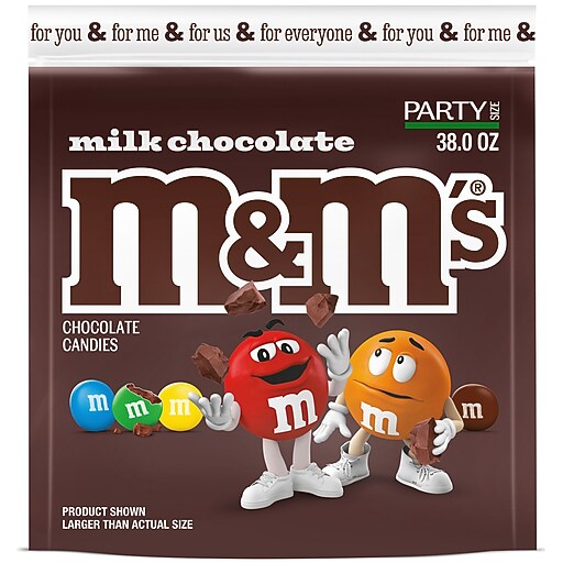 M&M's Party Size Milk Chocolate Candy Pieces, 38 oz