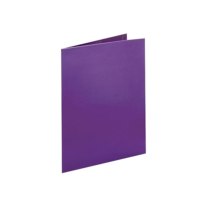 Oxford Twin Laminated Folders, Metallic Purple, 25/Box (OXF