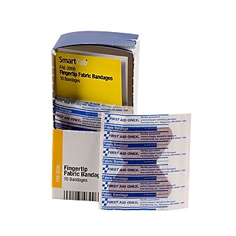 First Aid Only SmartCompliance 1.75"W x 2"L Fingertip Bandages, 10/Box (FAE-3006)