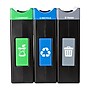 Commercial Zone Avante Black Three-Stream Trash/Recycling/Compost Bin Combo, 90 Gallon, Black (787305MSA)~#|#~74EF7029-B2F8-4647-BBDE64E48D7F24F5_sc7