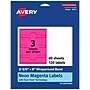 Avery Cigar Laser/Inkjet Multipurpose Labels, 2-3/8" x 8", Neon Magenta (120/Box)~#|#~74F0E2EC-899B-4DA7-85EACB197F666214_sc7