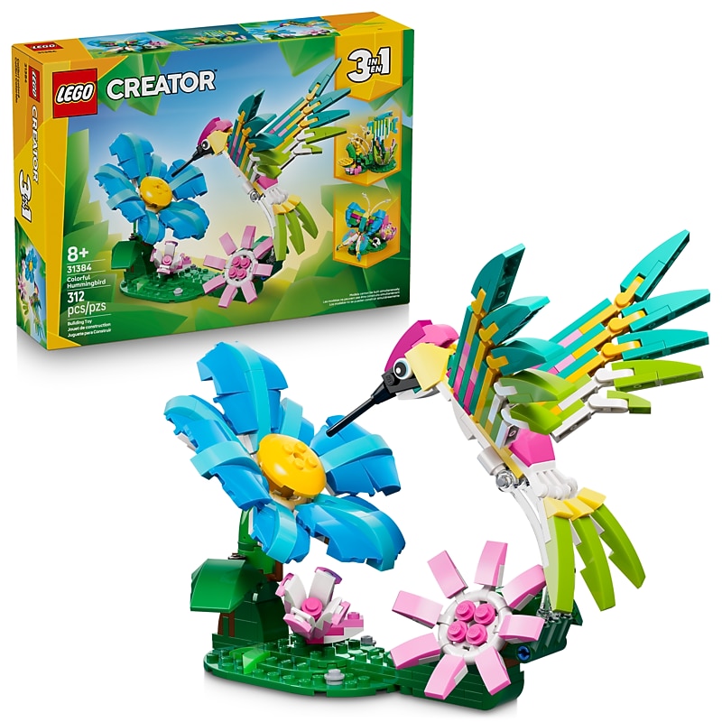 LEGO Creator 3 in1 Wild Animals Colorful Hummingbird Building Set, 312 Pieces (31384) image 1