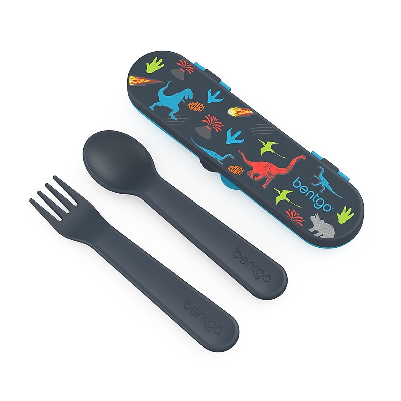 bentgo Kids Dinosaur Plastic Utensil Set (BGKDUTPL-DNO) image 1