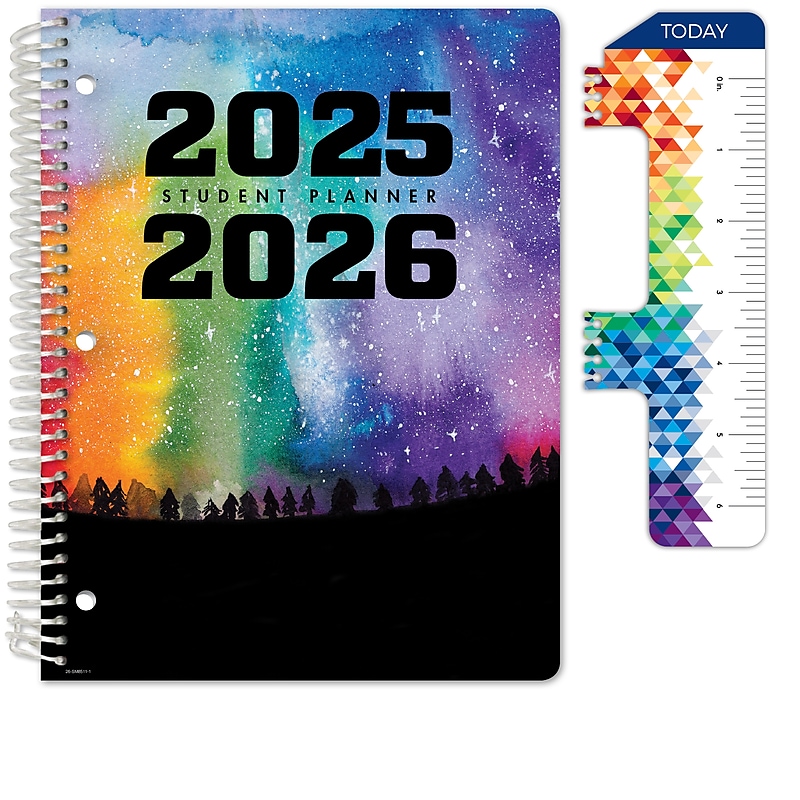 2025-2026 Global Printed Products Rainbow Silhouette 8.5" x 11" Academic Weekly & Monthly Planner, Paper Cover image 1
