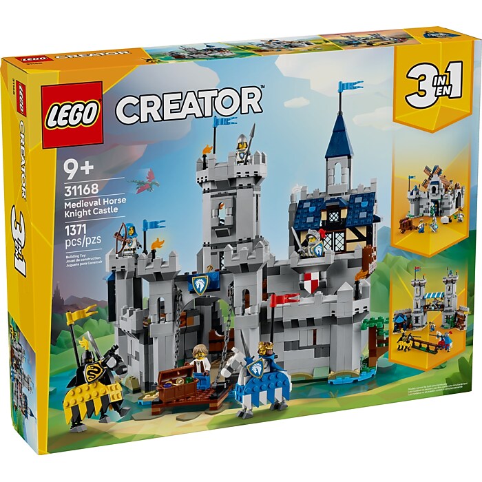LEGO Creator 3-in-1 Medieval Horse Knight Castle, 1,371 Pieces