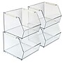 Small Stackable Plastic Storage Bin, Clear, 4/Pack (556710-4PK)~#|#~74F6D6A9-4118-4968-836B009BB5F0CBF9_sc7