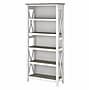 Bush Furniture Key West 5-Shelf 66"H Bookcase, Shiplap Gray/Pure White (KWB132G2W-03)~#|#~74FA2E26-A730-4529-835C637A4E4250D0_sc7